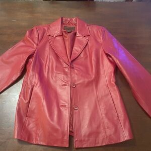 Name brand -SIENA Studio
Red Blazer/ leather jacket 
Brand new 
Medium-small